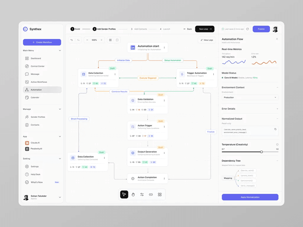 AI-powered workflow mockup