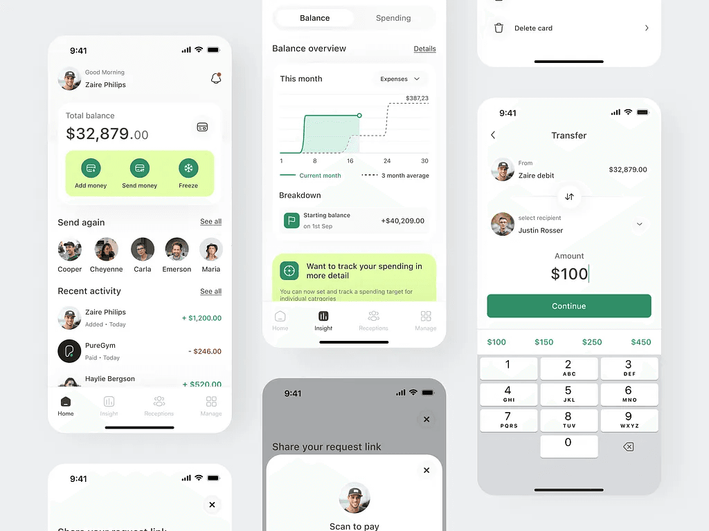 Custom mobile application mockup