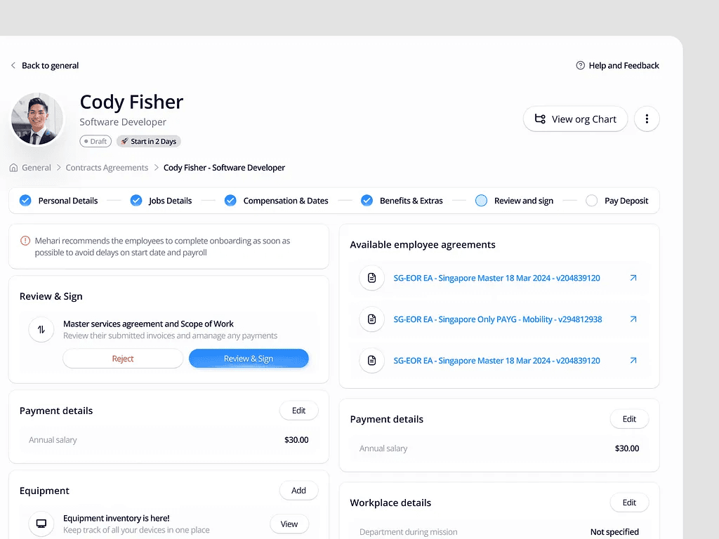 Proposal and contract generator mockup